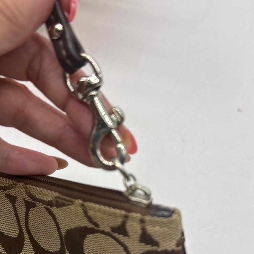 Coach Brown Signature Wristlet - Picture 3 of 7